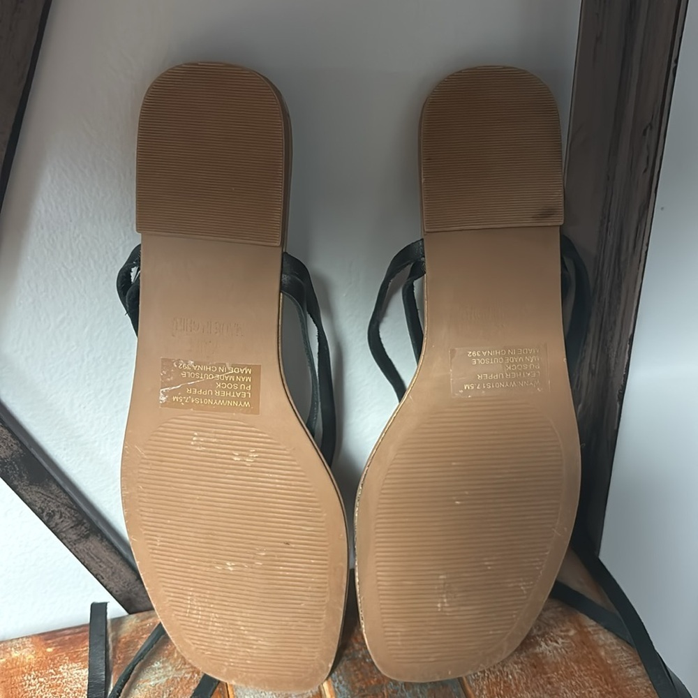 Steve Madden Black and Tan Stappy Women's Sandals - Picture 5 of 6